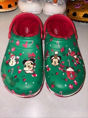 CROCS Green and Red Mickey Holiday Classic Clog
